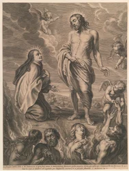 H. Theresia går i forbønn for Bernardino de Mendoza