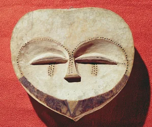 Janus maske, Kwele Population, Kongo (malt tre)