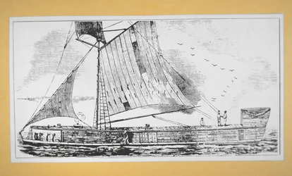 Mississippi Keel-båt (gravering)