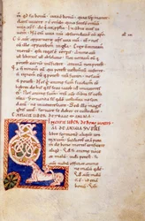 Miniatyr side i Det gamle testamente. 1200-tallet. karolingisk var. Trivulziana bibliotek, Milano.