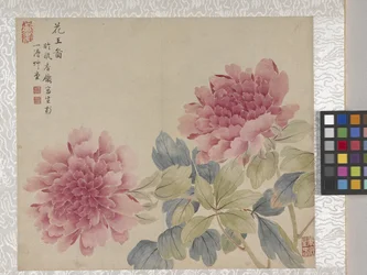 8-blads blomsteralbum, midten av 1700-tallet (blekk og farge på papir)