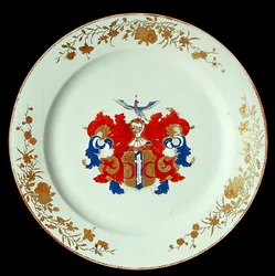 En kinesisk Imari porselenslader med armene til Valckenier fra Amsterdam, ca. 1750 (porselen)