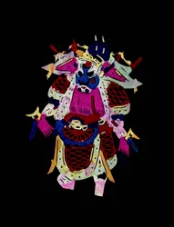 Mannlig figur fra Pekin-operaen. Malt papirklipp eller «Jian Zhi», kinesisk folkekunst, Peking.