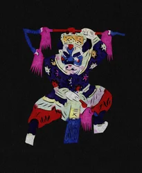 Mannlig figur fra Pekin-operaen. Malt papirklipp eller «Jian Zhi», kinesisk folkekunst, Peking.
