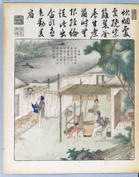 Silkespinning, illustrasjon fra Yu Tche Keng Tche T
