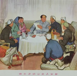 «Yenan-jentenes hjerter vender seg mot formann Mao», propagandaplakat fra den kinesiske kulturrevolusjonen