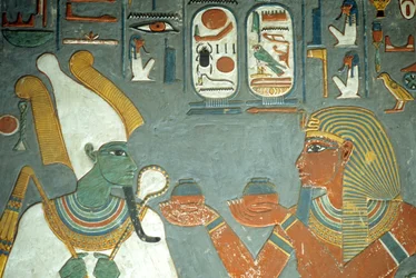 Det gamle Egypt, maleri, Horemheb tilbyr salver til Osiris, Horemheb-graven, Theben