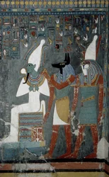 Luxor, Theben: Kongenes dal, Horemhebs grav (-1343 - -1314), egyptisk farao som gudinnen Isis vises på.