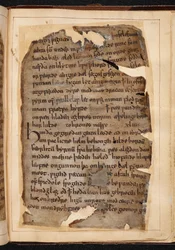 En side med Beowulf fra folioer noen ganger kalt 