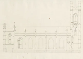 Burton-upon-Trent - Holy Trinity Church: tegning, nd [?1820-tallet] (tegning)
