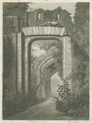 Dudley Castle - Inngangen: etsning