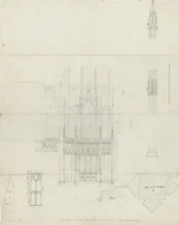 Interiør av Lichfield Cathedral - Reredos to Altar: pennetegning, nd [c 1780] (tegning)