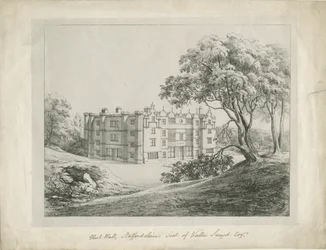 Keele Hall: litografi, og [?1700-tallet] (trykk)