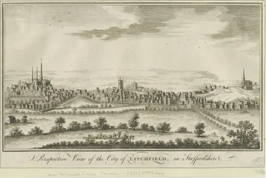 Lichfield - South West View: gravering, nd [1771] (trykk)