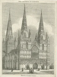 Lichfield Cathedral - West Front: tresnitt gravering, og [? 1800-tallet] (trykk)