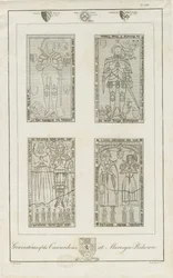 Mavesyn Ridware - Gravestones of the Carwardens: gravering, nd [sent 18. århundre] (trykk)