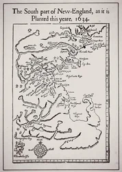 Sør-delen av New England slik den er plantet i år 1634 (litho)
