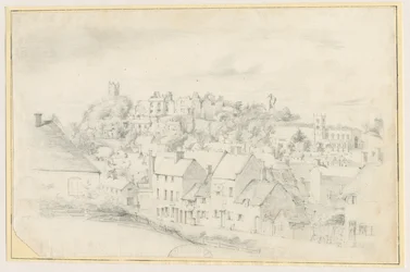 Tutbury - Town, Church and Castle: blyanttegning, nd [?1800-tallet] (tegning)