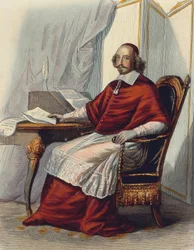 Kardinal Jules Mazarin (Giulio Mazzarini) (fargegravering)