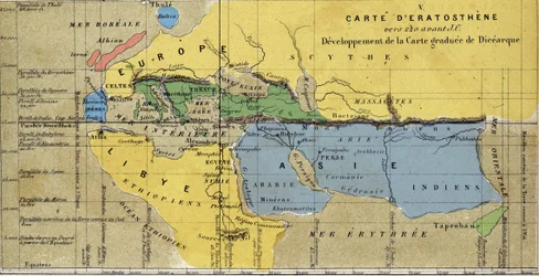 Kart av Eratosthenes, gresk astronom og geograf fra det 3. århundre f.Kr. 220 f.Kr.