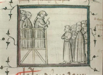 Charles V (1338-80) den vise forkynnelse i Les Halles, Paris, i 1364