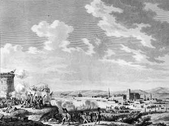 Fransk revolusjon og antirevolusjonære bevegelser: Seier vunnet av franskmennene ved Quiberon 21. juli 1795 mot royalistene og hæren til Storbritannia. Paris, bibliotek ved Institutt for revolusjonshistorie