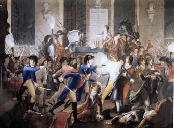 Natt mellom 9 og 10 thermidor år II: ved rådhuset skjøt politibetjent Merda Maximilian av Robespierre