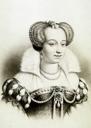 Portrett av Margrete av Valois, kjent som dronning Margot (1553-1615), dronning av Navarra, Henrik IVs første hustru.