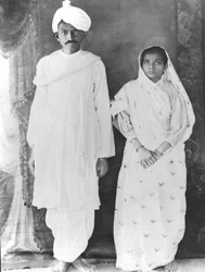 Kasturba (1869-1944) og Mahatma Gandhi (1869-1948)