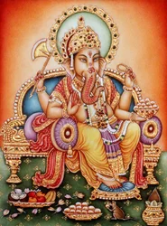 Miniatyrmaleri av Lord Ganesh Ganpati på elfenben