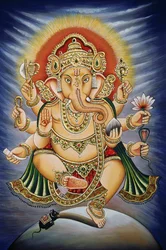 Miniatyrmaleri på papir av Lord Ganesh Ganpati