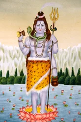 Miniatyrmaleri av Lord Shiva Shanker på papir