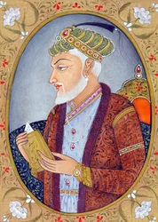 Miniatyrmaleri av Mogul-keiseren Aurangzeb India Asia