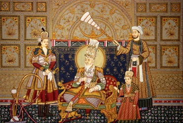 Miniatyrmaleri av Mughal-keiseren Shah Jahan på papir