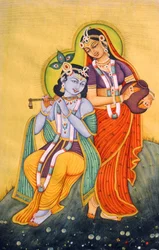 Miniatyrmaleri av Radha Krishna, India