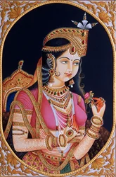 Miniatyrmaleri på papir av prinsesse Mumtaz Mahal, kone til Mughal-keiseren Shah Jahan