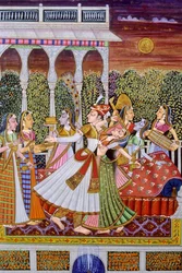 Miniatyrmaleri av Mughal-kongen og -dronningen