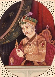 Maleri av Mughal-keiseren Akbar 1956