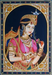 Portrett av Mumtaz Mahal på papirmaleri