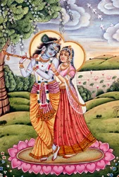 Radha Krishna miniatyrmaleri, India