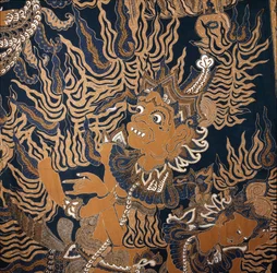 Javanesisk batikk med et monster
