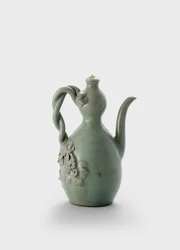 Dobbel gourd tekanne (Stentøy og porselen med glasurer og relieff dekorasjon)