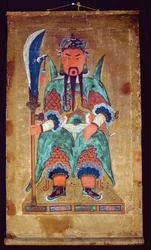 Gwanwoojanggun (naturlig pigment på papir)