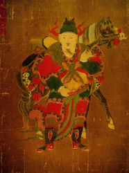 Helvetes budbringer med hest, maleri på en hamprull, Joseon-perioden (Choseon, Choson) (1392-1910), Korea. Nasjonalmuseet i Seoul, Republikken Korea
