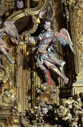 Detalj av Churrigueresque dekorasjon (malt gips)