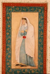 En gammel kvinne i vestlig kjole, fra Large Clive Album, ca. 1760