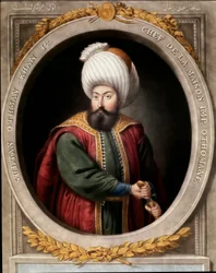 Det osmanske riket: portrett av den første osmanske sultanen Osman I (1299-1326). Topkapi Sarayi Istanbul bibliotek