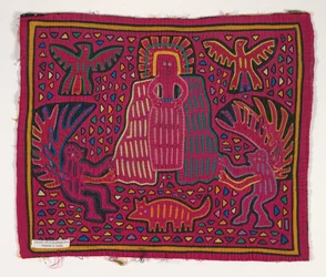 Skjortepanel (mola), Kuna People, San Blas Islands, ca. 1950-tallet (applikert bomull)