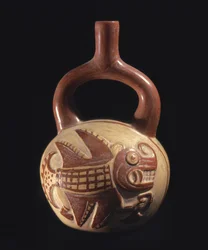 Vase med fiskedesign, Mochica, 200-800AD,(keramikk)