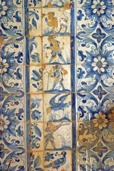 Panel som viser jaktscener, Tarouca, Portugal (keramiske fliser)